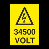 Technopa 34500 Volt Uyarı Levhası