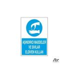 Technopa Aşındırıcı Maddeler ve Sıvılar Eldiven Kullan 40 x 60 cm Uyarı Levhası