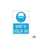 Technopa Baret ve Gözlük Tak 20 x 30 cm Uyarı Levhası