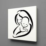 Technopa Bebeğine Sarılan Anne 60x60 cm Kanvas Tablo
