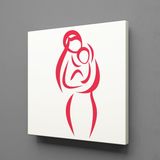 Technopa Bebeğini Koklayan Anne 70x70 cm Kanvas Tablo