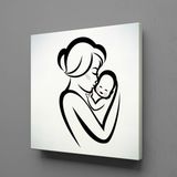 Technopa Bebeğini Öpen Anne 130x130 cm Kanvas Tablo