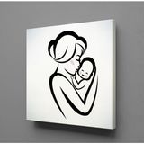 Technopa Bebeğini Öpen Anne 50x50 cm Kanvas Tablo