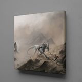Technopa Beyaz At 30x30 cm Kanvas Tablo