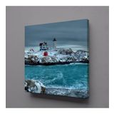 Technopa Beyaz Deniz Feneri 70x70 cm Kanvas Tablo