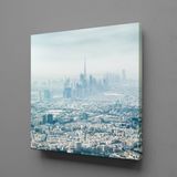 Technopa Buzlu Şehrin Güzelliği 100x100 cm Kare Kanvas Tablo