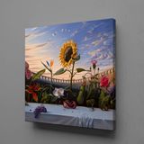 Technopa Çiçekler 140x140 cm Kanvas Tablo