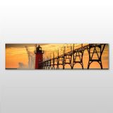 Technopa Deniz Feneri Iskele 240x80 cm Kanvas Tablo