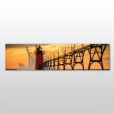 Technopa Deniz Feneri Iskele 60x20 cm Kanvas Tablo