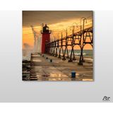 Technopa Deniz Feneri Iskele 70x70 cm Kanvas Tablo