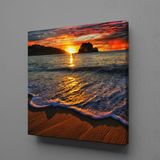 Technopa Deniz Kum Güneş 70x70 cm Kanvas Tablo