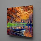 Technopa Deredeki Kayık 80x80 cm Kanvas Tablo