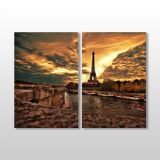 Technopa Eyfel Kulesi ve Nehir 90x80 cm Kanvas Tablo