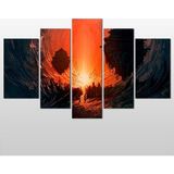 Technopa Girdap Kızıl 225x130 cm Kanvas Tablo