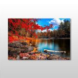 Technopa Göl Manzarası 90x60 cm Kanvas Tablo