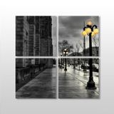 Technopa Gold Sokak Lambaları 120x120 cm Kanvas Tablo