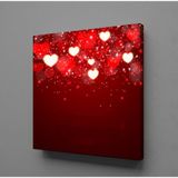 Technopa Işıklı Kalpler 110x110 cm Kanvas Tablo