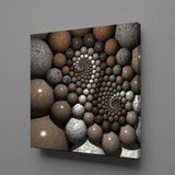 Technopa Kahverengi Gri Taşlar 100x100 cm Kanvas Tablo