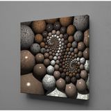 Technopa Kahverengi Gri Taşlar 120x120 cm Kanvas Tablo