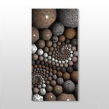 Technopa Kahverengi Gri Taşlar 80x120 cm Kanvas Tablo
