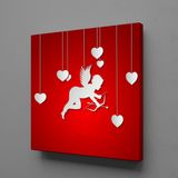 Technopa Kalpli Beyaz Melek 70x70 cm Kanvas Tablo