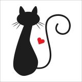 Technopa Kalpli Kedi 80 cm Folyo Duvar Stickerı