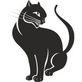 Technopa Kedi 160 cm Folyo Duvar Stickerı