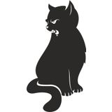 Technopa Kedi 60 cm Folyo Duvar Stickerı