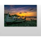 Technopa Kıyı Sandal 105x70 cm Kanvas Tablo