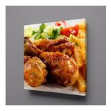 Technopa Kızarmış Tavuk ve Patates Kare 30x30 cm Kanvas Tablo