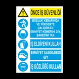 Technopa Önce İş Güvenliği Uyarı Levhası Kanvas Tablo