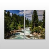 Technopa Orman Nehir 40x30 cm Kanvas Tablo