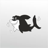 Technopa Tatlı Köpek Balığı 200 cm Folyo Duvar Stickerı