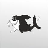 Technopa Tatlı Köpek Balığı 30 cm Folyo Duvar Stickerı