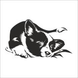 Technopa Yavru Köpek 70 cm Folyo Duvar Stickerı