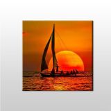 Technopa Yelkenli Tekne Kızıl 70x70 cm Kanvas Tablo