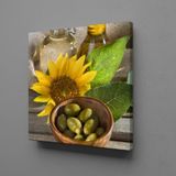 Technopa Yeşil Zeytin ve Ayçiçek 60x60 cm Kanvas Tablo
