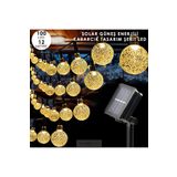 TechnoSmart 100 Ledli 8 Modlu Solar Kristal Top Bahçe Aydınlatma Dekorasyon Güneş Enerji Sarı ışık