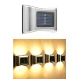TechnoSmart 1Adet 6Ledli Modern Solar Duvar Lamba Dekorasyon Aydınlatma Metal Aplik Güneş Enerji