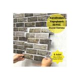 TechnoSmart 30X30cm 6Adet 3D Kendinden Yapışkanlı Duvar Kağıdı Kaplama Mutfak Banyo 1paket 0,54 m2