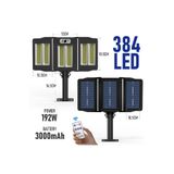 TechnoSmart 384Ledli Solar Bahçe Aydınlatması Projektör Sokak Lambası Hareket Sensörlü Güneş Enerji