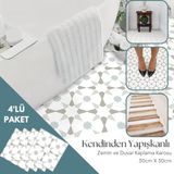 Technosmart 4adet 30cm 30cm Kendinden Yapışkanlı Duvar Kaplama Mutfak Banyo Pvc Sticker Dekorasyon
