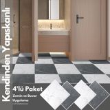Technosmart 4adet 30cm 30cm Kendinden Yapışkanlı Lvt Zemin Ve Duvar Kaplama Mutfak Banyo Karo Stickr