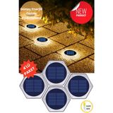 Technosmart 4ADET Solar Premium Kalite 20LEDLI Dekoratif Zemin Bahçe Aydınlatma Güneş Enerjili - Sarı Işık