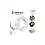 Technosmart 5 Metre Çift Taraflı Nano Teknolojili Süper Güçlü Bant Şeffaf PU Jel Malzeme ile