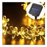 TechnoSmart 50 Ledli Solar Çiçekli Gün Işığı Bayçe Aydınlatma Dekorasyon Güneş Enerjili