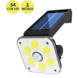 Technosmart 54 Cob Ledli Solar Bahçe Aydınlatma Hareket Sensörlü Güneş Enerjili Lamba - Beyaz
