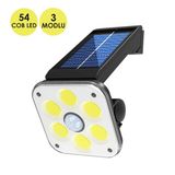 TechnoSmart 54 COB Ledli Solar Bahçe Aydınlatma Hareket Sensörlü Güneş Enerjili Lamba