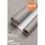 Technosmart 60 cm ×500 cm Kendinden Yapışkanlı Dokulu Keten Görünümlü Duvar Kağıdı Mutfak Dolap Kaplama - Vizon - 60 x 500 cm