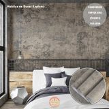 TechnoSmart 60cm×100cm Kendinden Yapışkanlı Çimento Görünümlü Duvar Kağıdı Dolap Masa Tezgah Kaplama Gri